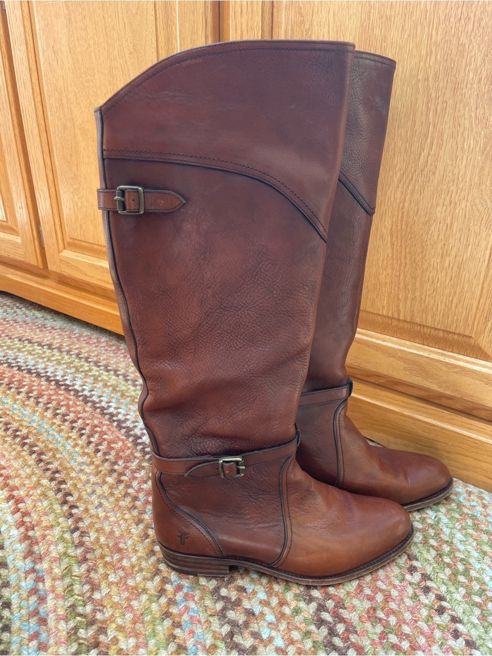 Frye Leather Knee-High Heeled Boots - Picture 14 of 16